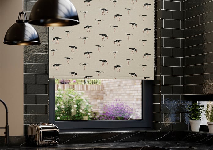 Emily Bond Oyster Catcher, Charcoal - Roller Blind - Image 5